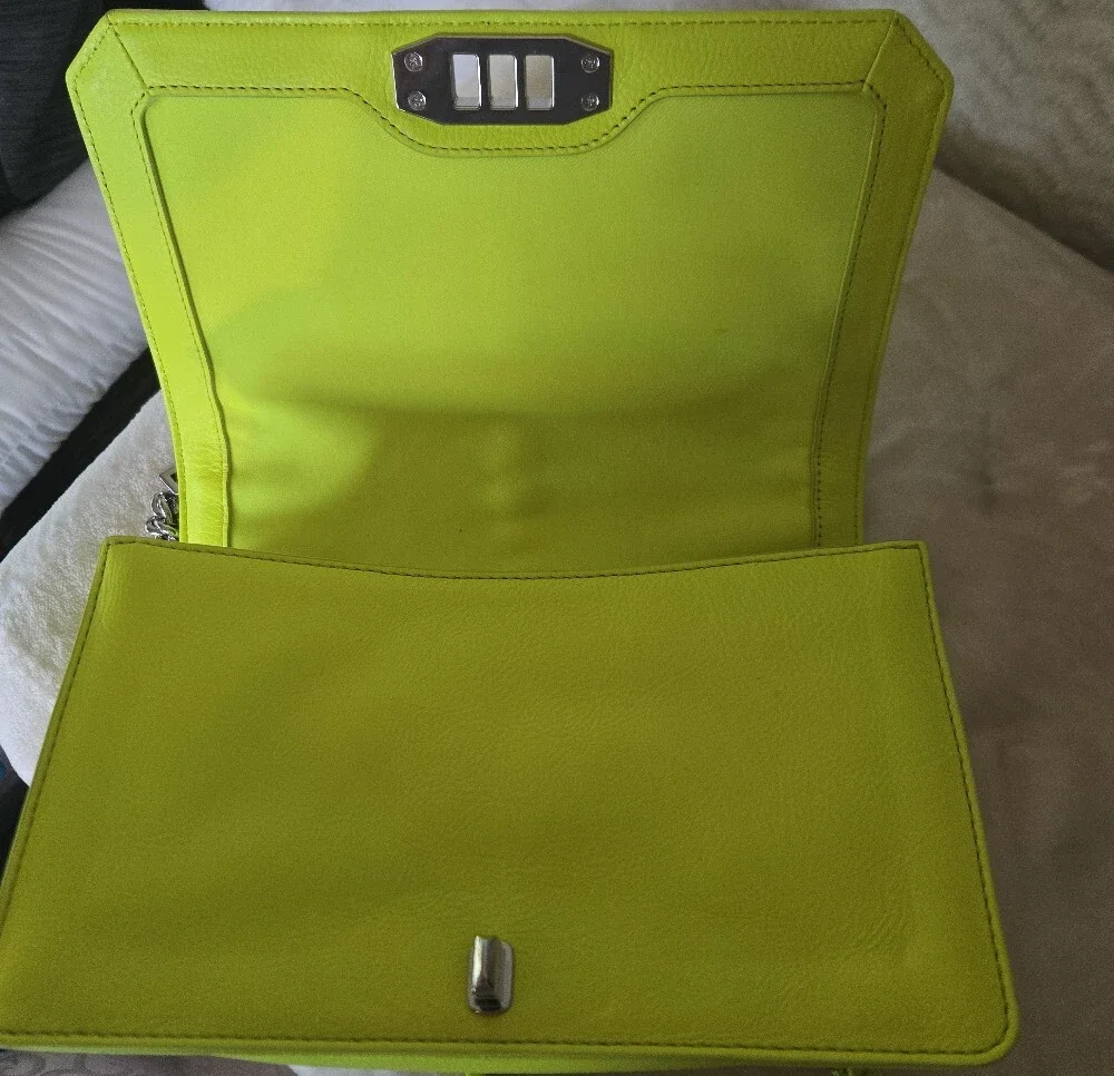 Rebecca Minkoff Neon Yellow Quilted Crossbody Shoulder Bag